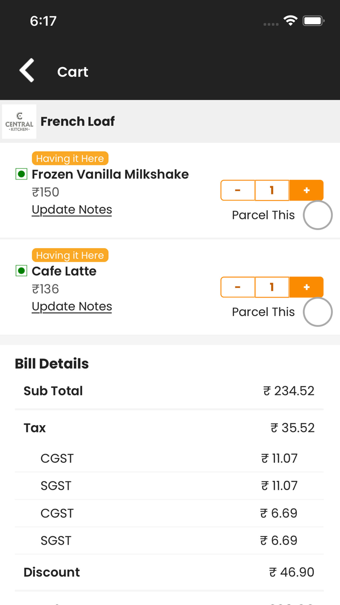 Central Kitchen Ordering App