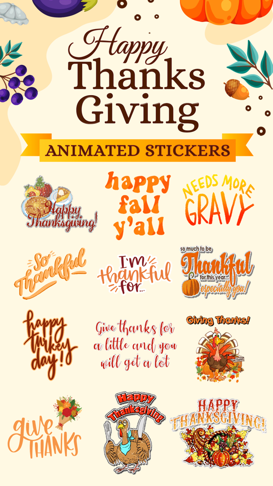 Thanksgiving Day Cute Stickers - 1.1 - (iOS)
