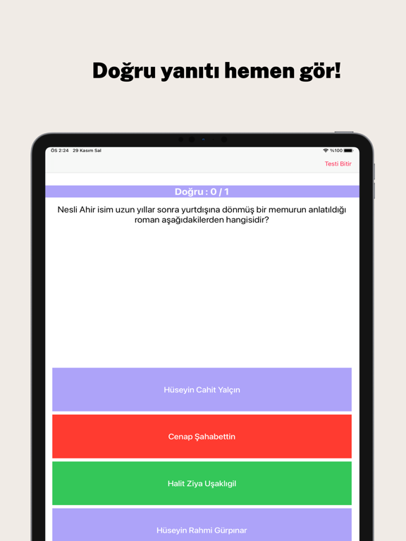 AYT Yazar-Eser Kartlar, Test iPad screenshot 3