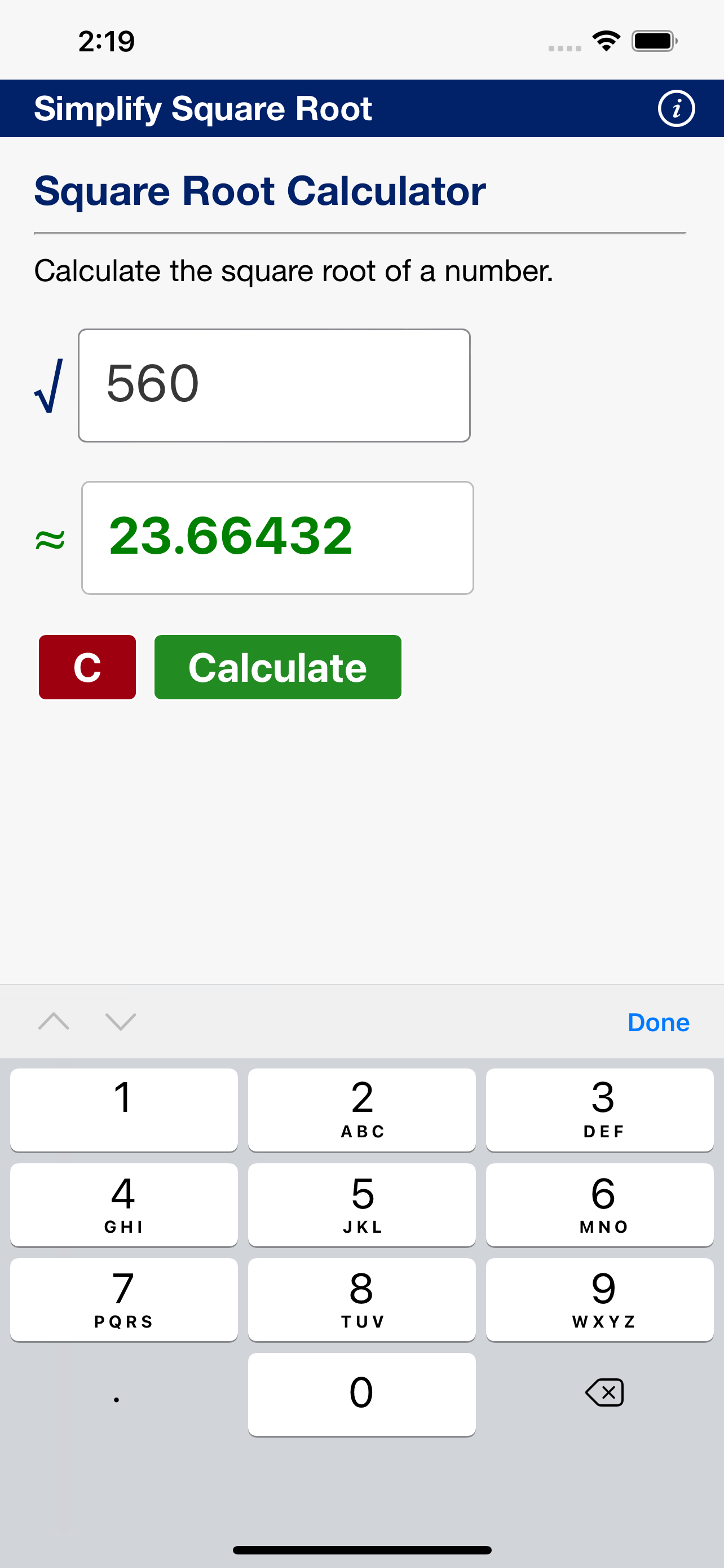 Simplify Square Root
