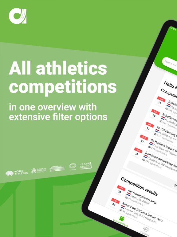 Athletics.app iPad screenshot 1 - Sports app
