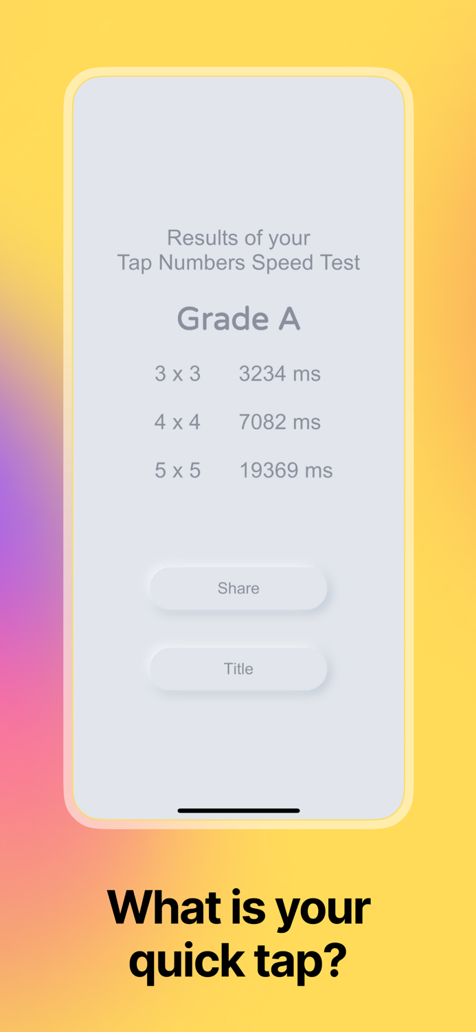 Tap Numbers Speed Test