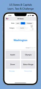 US States & Capitals Quiz Game screenshot #1 for iPhone