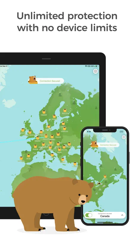 TunnelBear: Safe and Fast VPN screenshot 2 of 5