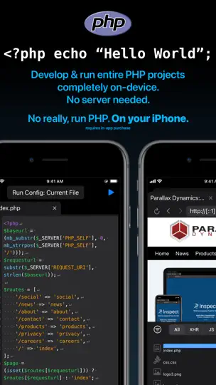Captura de pantalla de WebForge IDE en iPhone 5