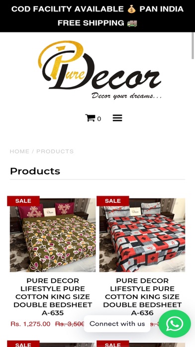 Pure Decor Bedsheets Screenshot