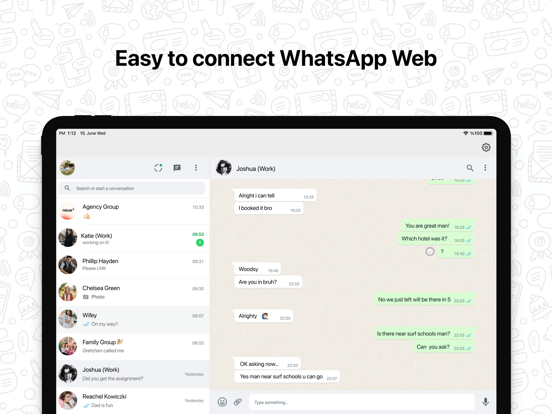 Messenger Web for WhatsApp iPad app afbeelding 2