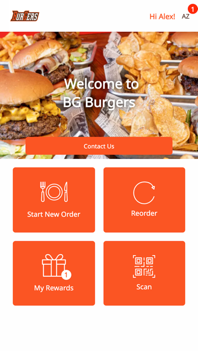 BG Burgers App Screenshot
