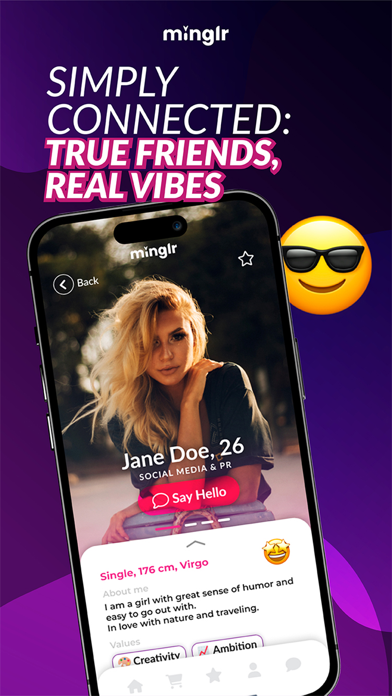 minglr - True vibes. No swipe. Screenshot