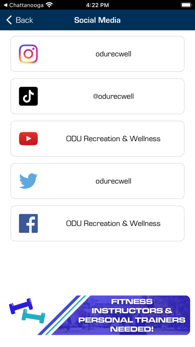 ODU Rec Well Screenshot