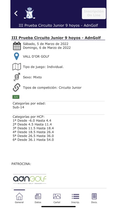 Federación Balear Golf Screenshot