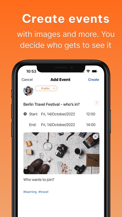 Upto: Social Group Calendar Screenshot