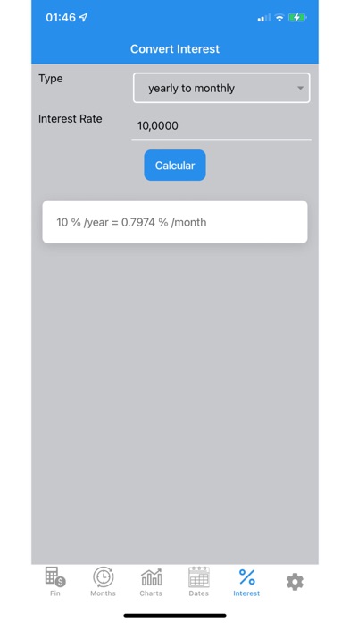 Loan and Interest Calculator Screenshot