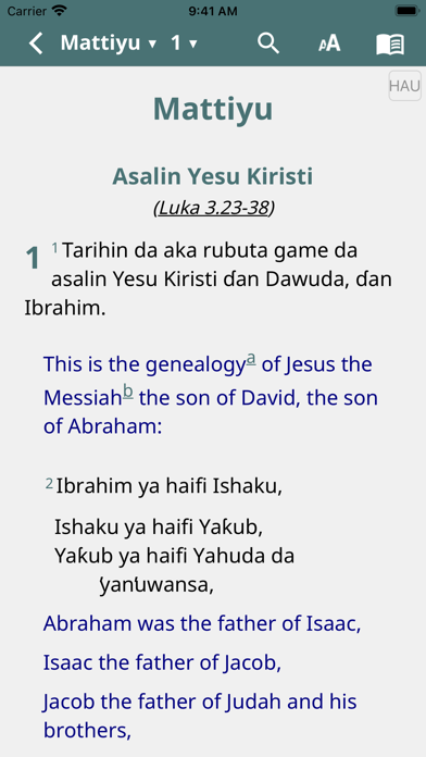 Hausa Contemporary Bible Screenshot