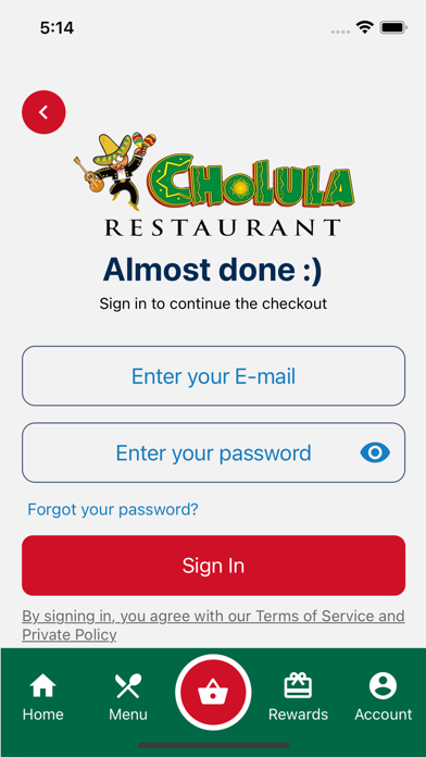 Cholula Restaurant Screenshot