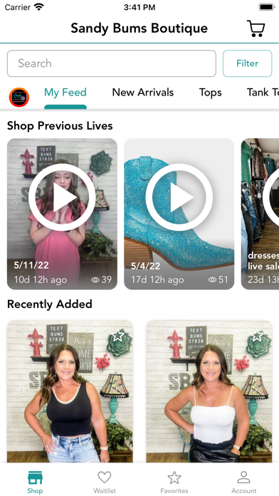 Sandy Bums Boutique Screenshot
