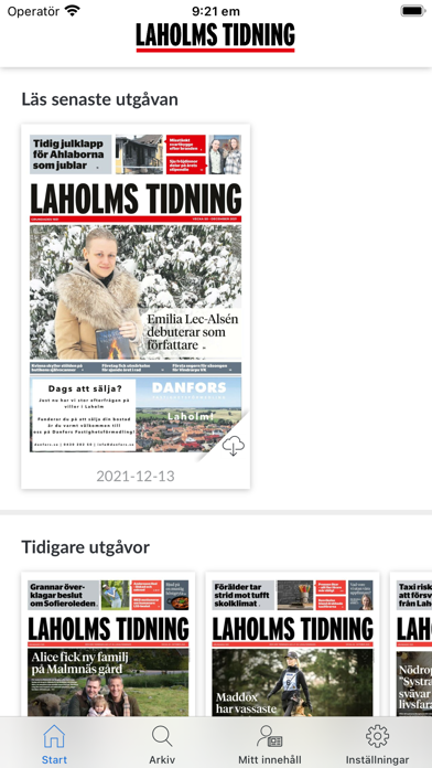 Laholms Tidning e-tidning Screenshot