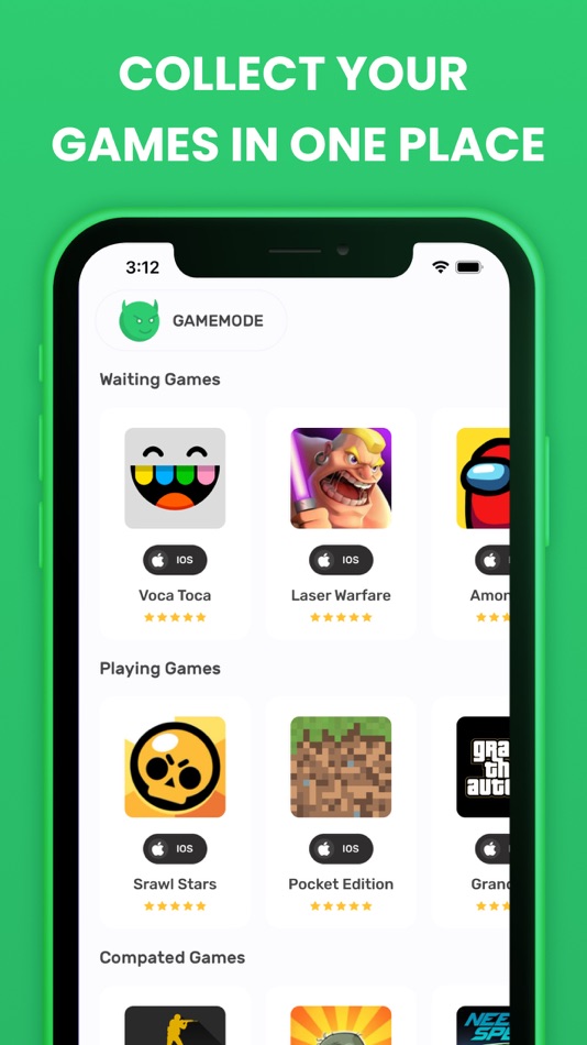 #1. GAMEMODE - Collect your games. (iOS) 由: Sofiia Koval