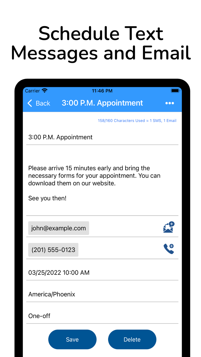 Reminderbase Scheduled Text