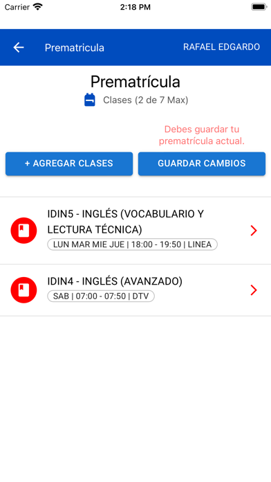 UNICAH APP Screenshot