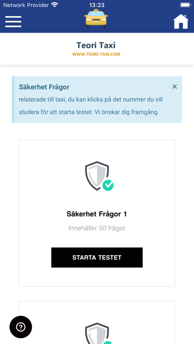 Teori Taxi Frågor Screenshot