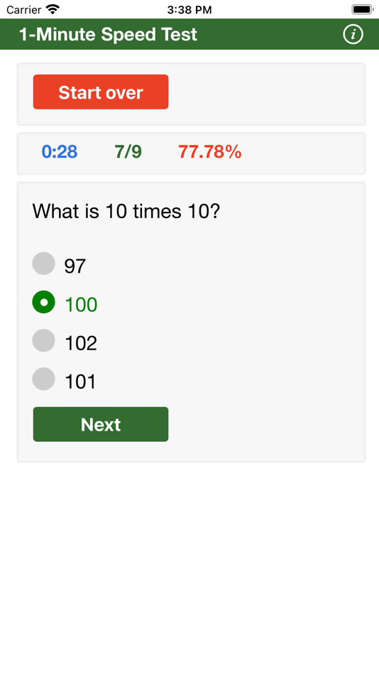 #3. Times Tables Test (iOS) بواسطة: H Valeur