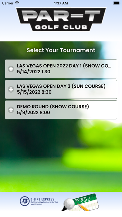 ScoreCard Par-T Screenshot