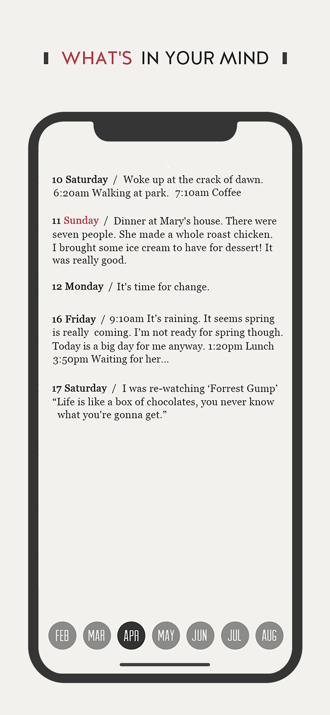 Screenshot do app Daygram: Daily Private Journal