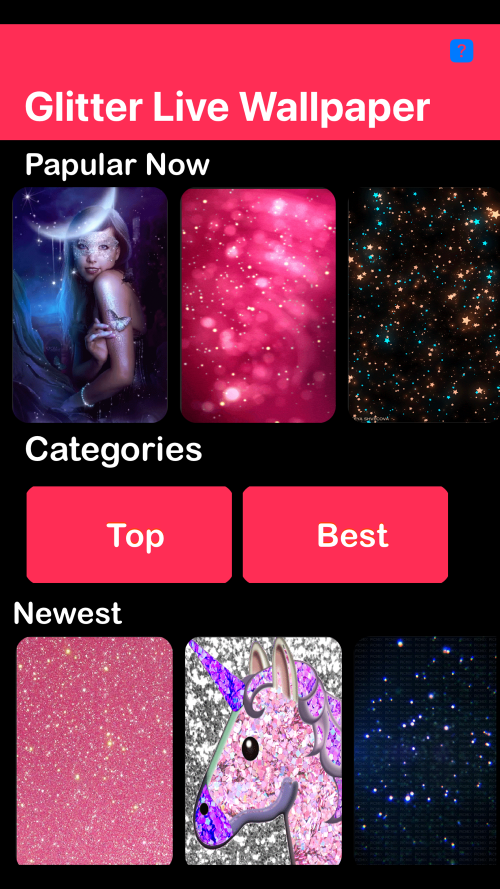 Pink Glitter live Wallpaper Free Download App for iPhone 