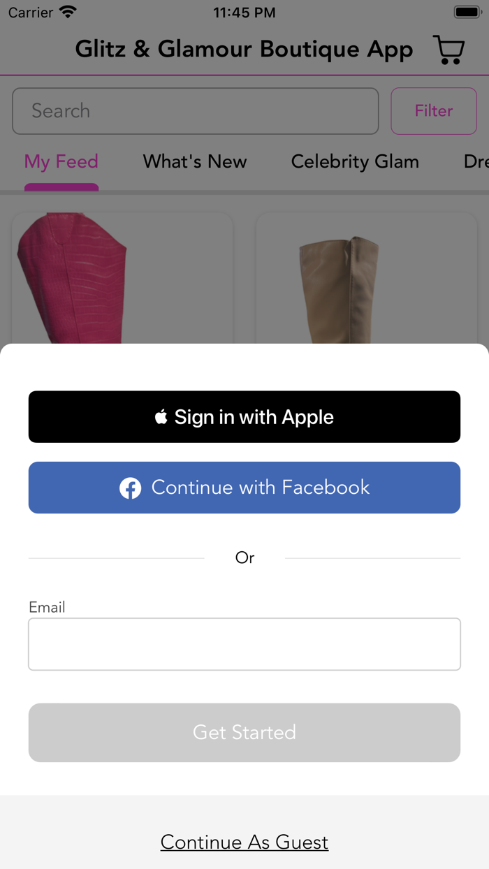 Glitz and Glamour Boutique App