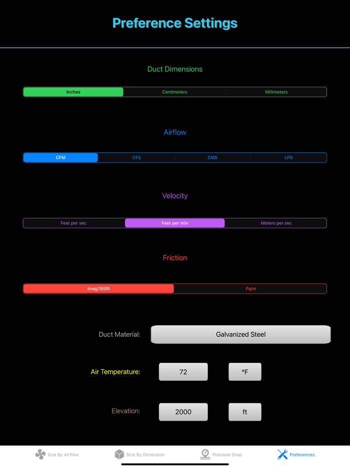 Duct Calculator Elite