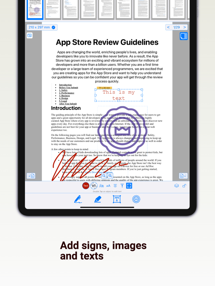 PDF Edit - create stamp sign