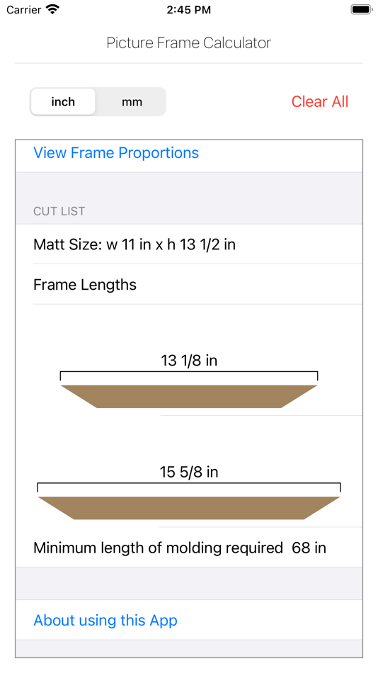 #1. Picture Frame Calculator (iOS) 由: Paul Robbins