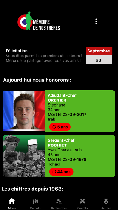 Mémoire de Nos Frères Screenshot 1 - AppWisp.com Mémoire de Nos Frères Screenshot 1 - AppWisp.com