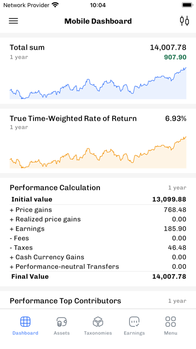 Portfolio Performance Screenshot