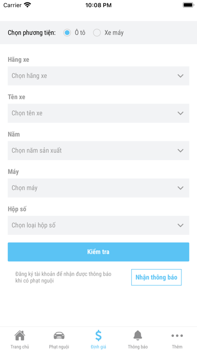 Kiểm tra phạt nguội &  Giá xe Screenshot