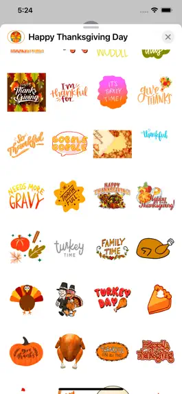 Game screenshot Thanksgiving Day Cute Stickers hack