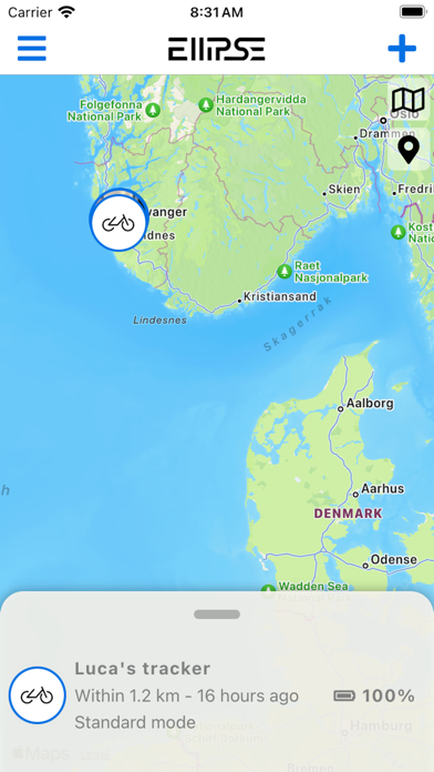 Ellipse Bikes - Tracking Screenshot