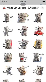 white cat stickers - wasticker iphone screenshot 3