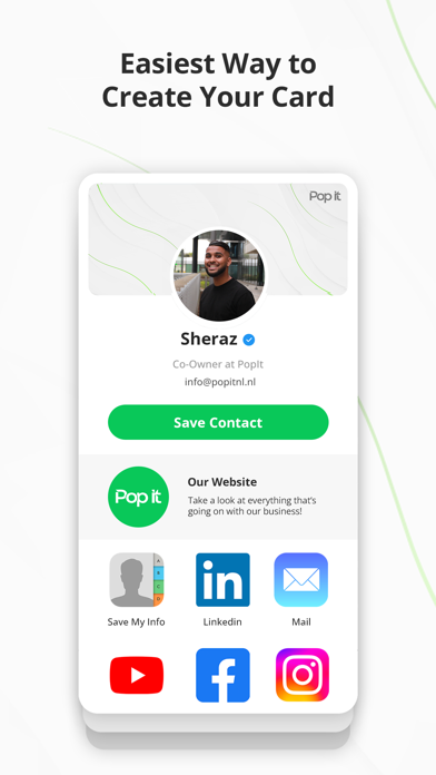 Pop It - E-Business Card Screenshot