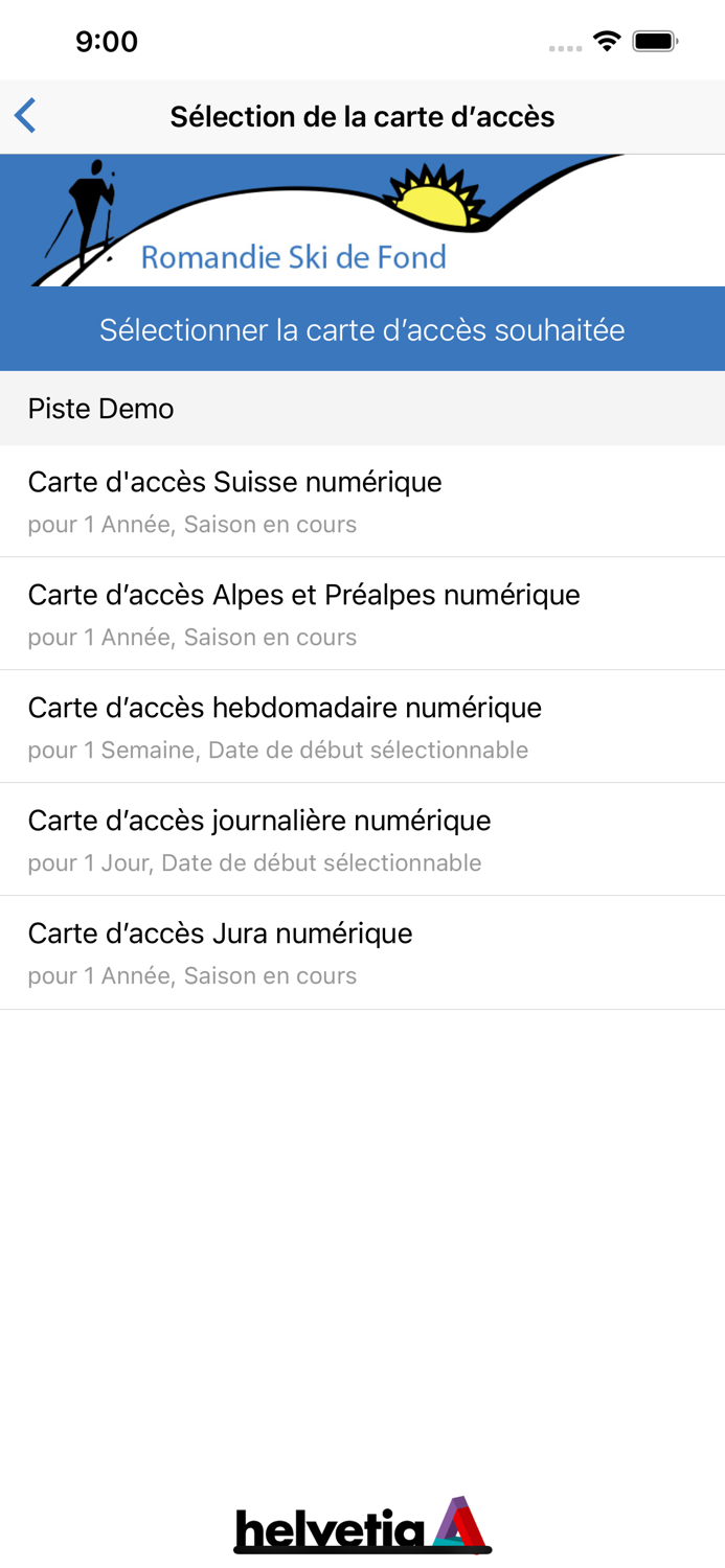 Ski de Fond Carte daccès