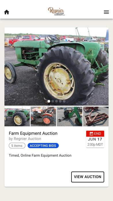 Regnier Auction Company Screenshot