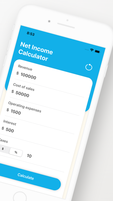 Net Income Calculator App Screenshot