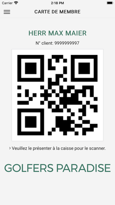Golfers Paradise Member App FR Screenshot