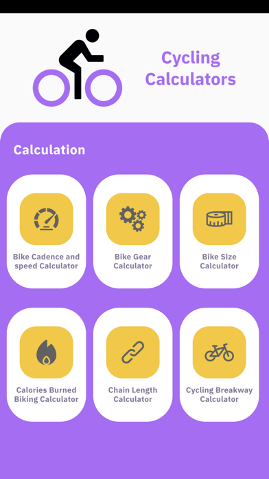 Cycling Calculators for Bike Screenshot