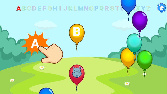 Pop Ballons Learning Game ABC