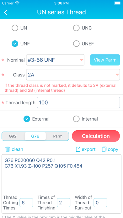 CNC Lathe calculator Screenshot