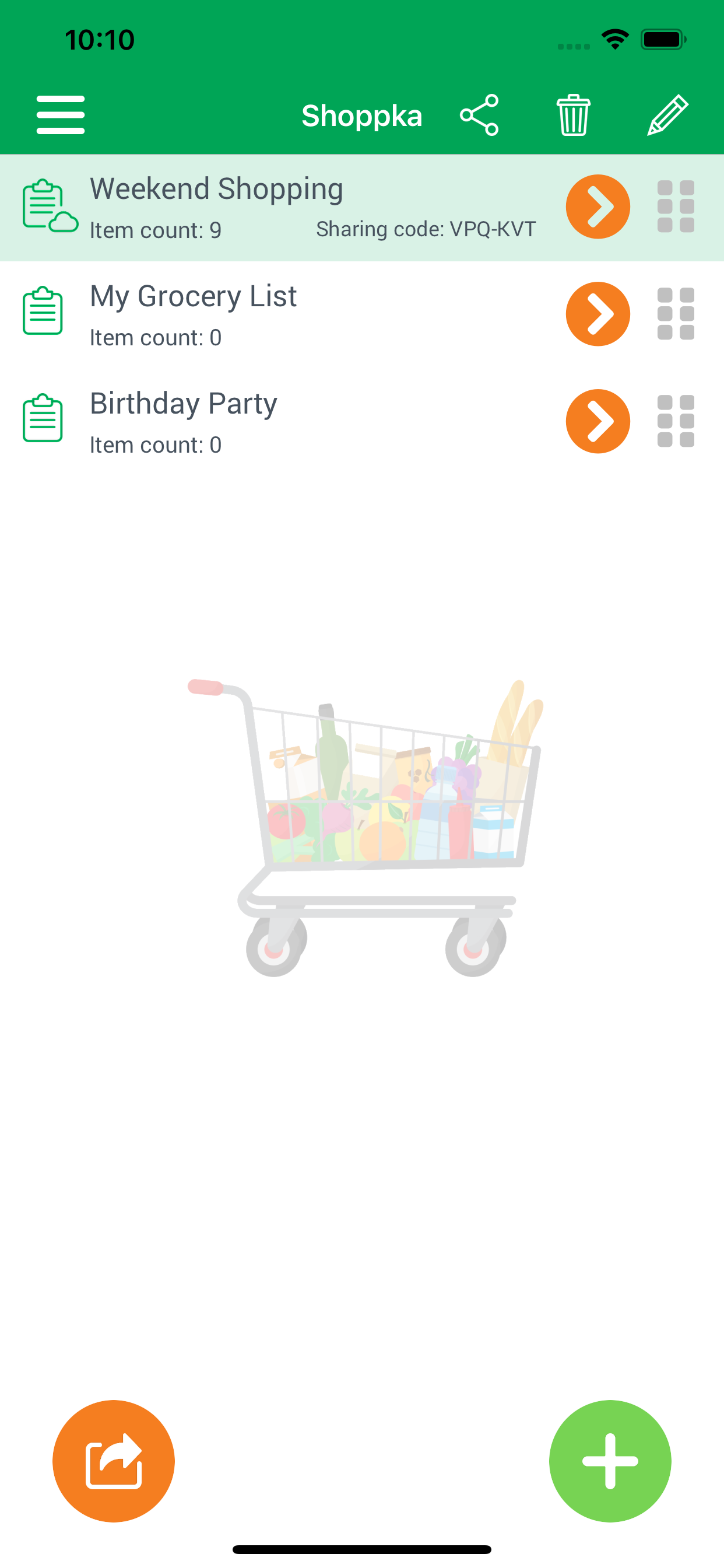 Shoppka - smart shopping list