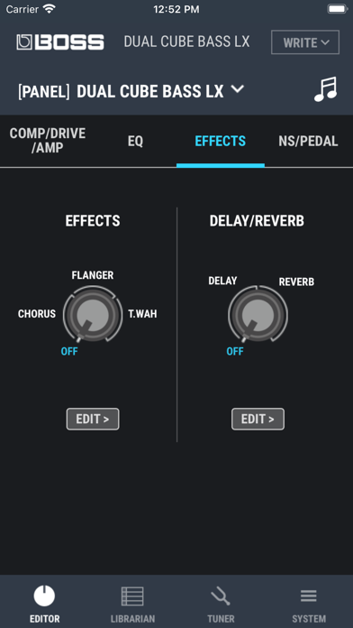 DUAL CUBE BASS LX Editor Screenshot