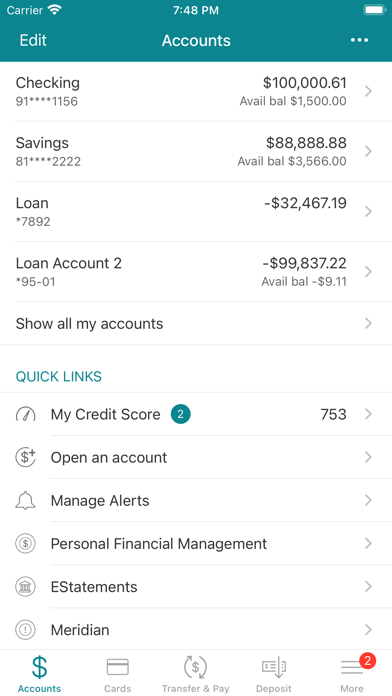 Lakeland Bank Mobile Banking Screenshot